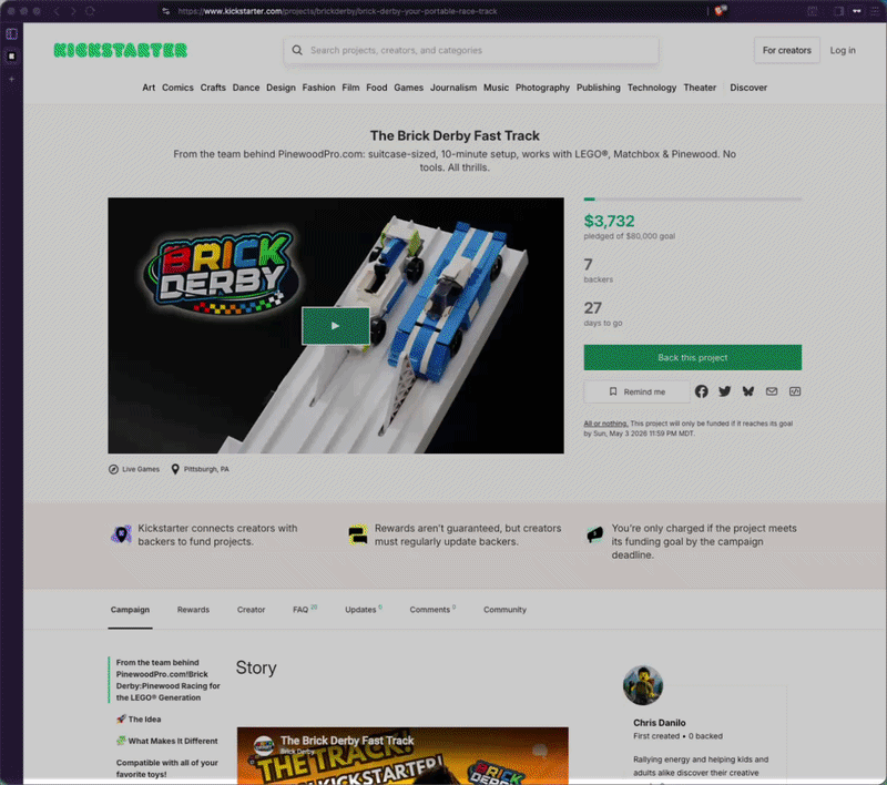 Brick Derby Kickstarter campaign preview