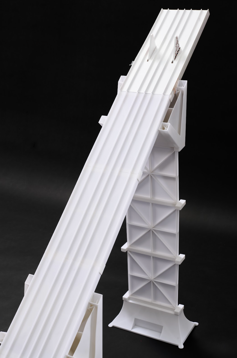 Close-up of the Brick Derby Fast Track ramp tower