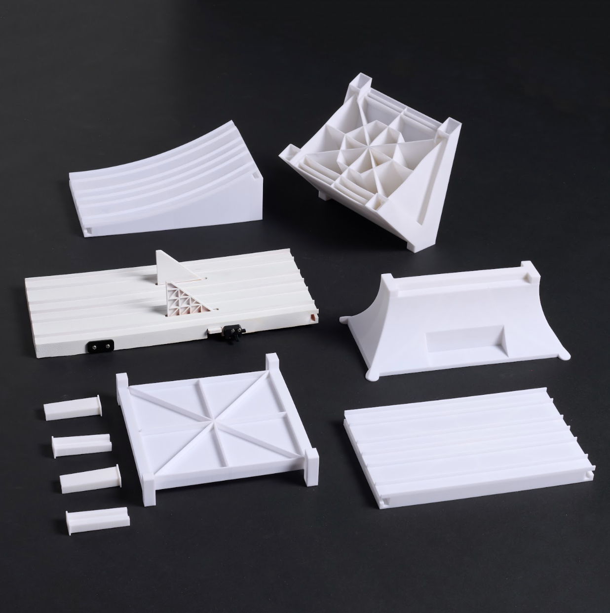 Brick Derby Fast Track components laid out for a portable setup